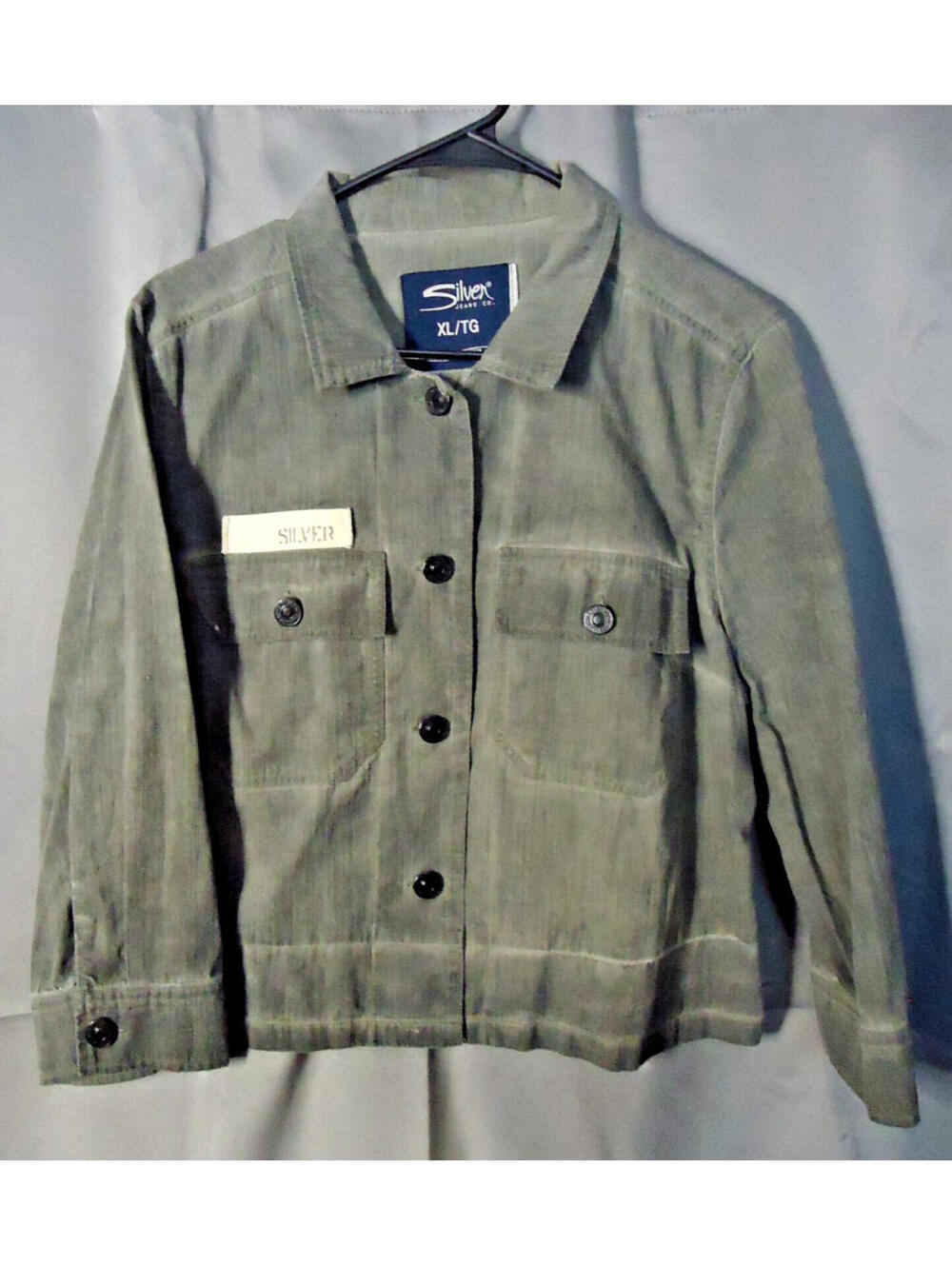Silver Jeans Co. Women's Military-Style Button Front Shirt Size XL 100% Cotton